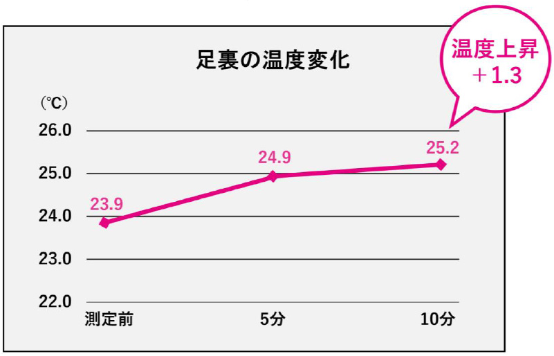 足裏の温度変化グラフ