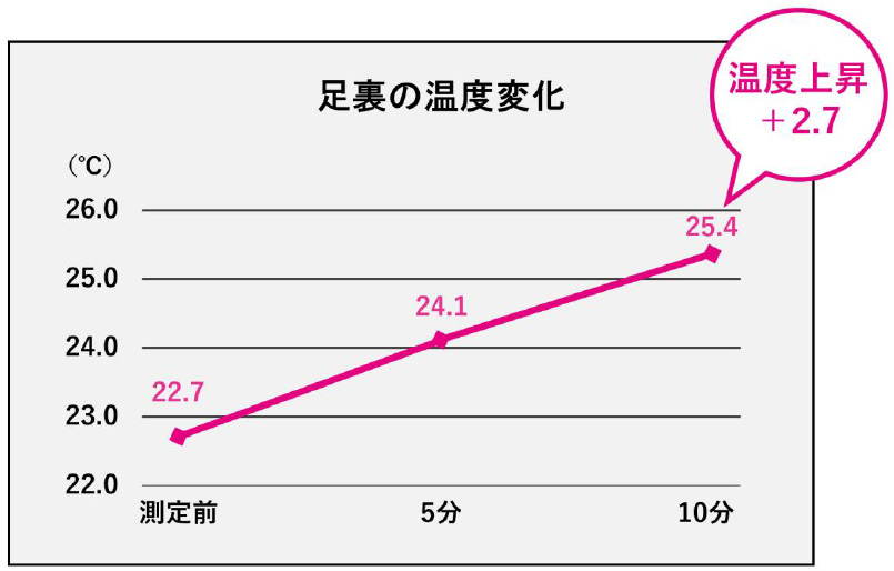 足裏の温度変化グラフ